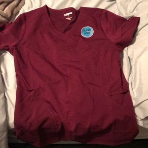 Maroon scrub top